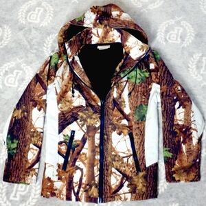 NWOT Womens Aqua Stop White Camo Jacket Coat Water Proof